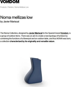 Ghiveci plante / Jardiniera de flori exterior / interior design modern premium MOMA MELLIZAS LOW 45003R Vondom