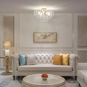 Lustră de cristal aplicată Brilagi CRYSTAL 6xE14/60W/230V auriu