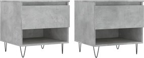 vidaXL Mese de cafea, 2 buc., gri beton, 50x46x50 cm, lemn compozit