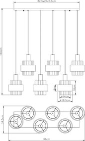 Globo 15560-6HA - Candelabru suspendat pe cablu MILLEY, 6xE27/60W/230V