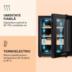 Klarstein El Presidente 37, Humidor pentru trabucuri, 37L,   2 sertare, 1 compartiment din lemn de cedru