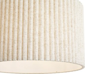 Lampă suspendată Japandi bej cu abajur din in 50 cm - Fedde