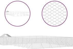 vidaXL Padoc exterior cu acoperiș argintiu 12x12x2,5 m oțel galvanizat