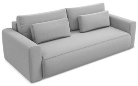 Canapea gri deschis extensibilă/cu spațiu de depozitare cu tapițerie din catifea 238 cm Kapua – Makamii