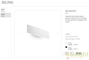 Aplica LED moderna ambientala ZIG ZAG AP D53 NERO 3000K