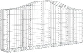 vidaXL Coș gabion arcuit 200x30x80/100 cm fier galvanizat