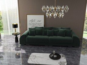 Canapea extensibilă dumonde cu 2 lăzi de depozitare si sezut confortabil din spuma high-density, Verona Ambience Green 310x100 cm