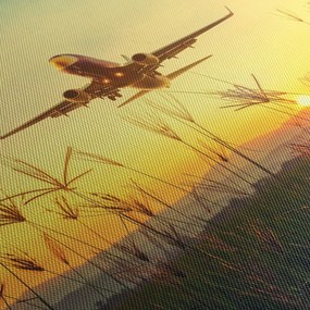 Tablou cu avionul ridicându-se spre zbor (90x60 cm)