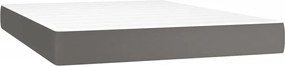 vidaXL Saltea cu arcuri buzunar, fermitate medie, gri, 140x200x20 cm, piele ecologică