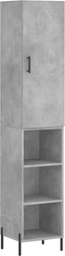 vidaXL Dulap înalt, gri beton, 34,5x34x180 cm, lemn prelucrat