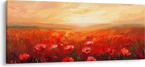 Tablou - Câmp de maci (120x50 cm)