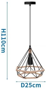 Lustră pe cablu Aigostar 1xE27/60W/230V