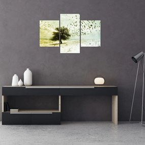 Tablou - cu multe păsări pictate (90x60 cm)