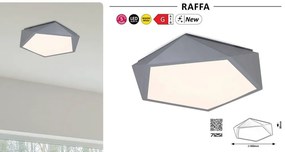 Plafoniera gri cu forma pentagonala Raffa 40cm