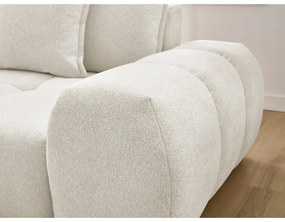 Colțar alb extensibil/cu spațiu de depozitare cu tapițerie din chenille (cu colț pe partea stângă/cu șezlong) Everest – Bobochic Paris