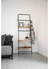 Etajeră neagră/în culoare naturală din metal 56x180 cm Loft – Wenko