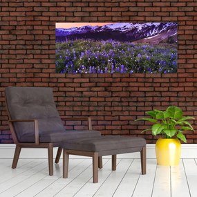 Tablou - Vulcan și flori (120x50 cm)