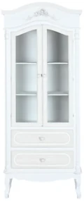 Vitrina, alba, din lemn masiv, Magnolia