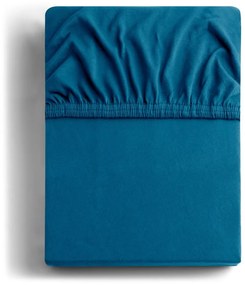 Cearceaf petrol din jerseu cu elastic 200x200 cm Amber – Restilo