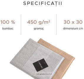 Set prosoape CARRARA 30x30 cm gri deschis 100% bumbac, 3 bucati