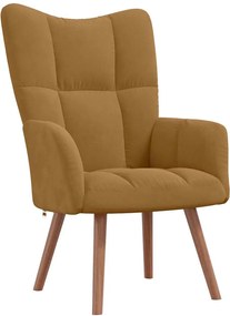 vidaXL Scaun de relaxare, maro, catifea