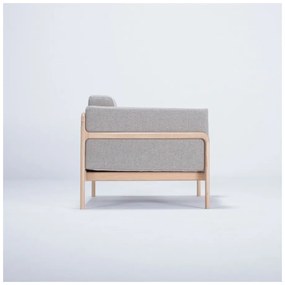 Fotoliu din lemn de stejar Gazzda Fawn, gri