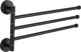 Mexen cuier rotativ triplu pentru prosoape, negru - 7039243-70