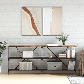 vidaXL Masă consolă stejar afumat 180x30x75 cm lemn prelucrat și fier