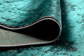 Covor DE LUXE modern 2083 ornament vintage - structural verde / gri - SECUNDAR-COTATI PRODUSUL