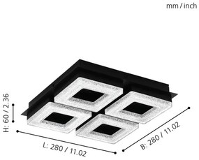 Eglo 99326 - Plafonieră LED FRADELO 4xLED/4W/230V