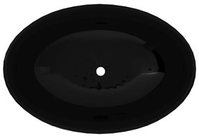 Chiuveta ovala, negru, 40 x 33 cm, ceramica de lux Negru