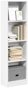 vidaXL Bibliotecă, alb, 40x24x143 cm, lemn prelucrat