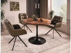 Masa rotunda de dining AMADEO 100x100 cm, decor nuc