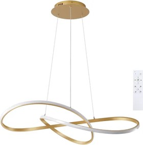 Brilagi - Lustră LED reglabilă suspendată pe cablu INFINITY LED/80W/230V 80x80 cm aurie + telecomandă