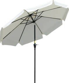 Outsunny Umbrelă de Grădină Înclinabilă cu Deschidere cu Manivelă și Orificiu de Aerisire, Ø266x248.5 cm, Crem | Aosom Romania