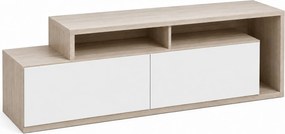 Comoda TV Nexera, stejar deschis/alb, PAL melaminat, 150x35x43 cm