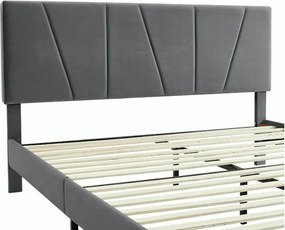 Pat tapitat SAVANA VELVET 120x200 cm gri