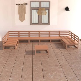 vidaXL Set mobilier de grădină, 11 piese, lemn masiv de pin