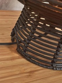 Veioza eco din bambus cu ratan Tanami h.30cm, black