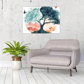 Tablou – Arbore acvarelă plin de viață (70x50 cm)