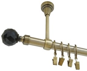 Galerie simpla prindere tavan KULA CRYSTAL NEGRU 19 mm aur antic (Alege marime: 200 cm)