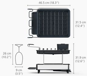 Scurgător de vase gri cu două nivele din oțel inoxidabil Excel – Joseph Joseph