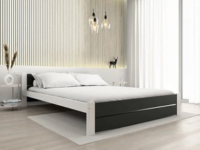 Pat IKAROS DOUBLE 160 x 200 cm, antracit/alb Saltele: Cu saltele Deluxe 10 cm, Somiera pat: Cu lamele drepte