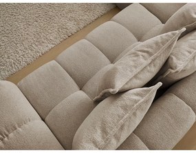 Colțar taupe extensibil/cu spațiu de depozitare cu tapițerie din chenille (cu colț pe partea stângă/în formă de ”L”) Everest – Bobochic Paris