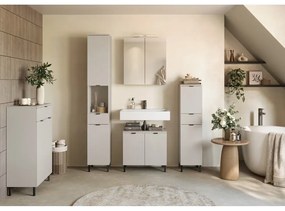 Dulap de baie crem înalt, îngust 30x190 cm Arcena – Germania