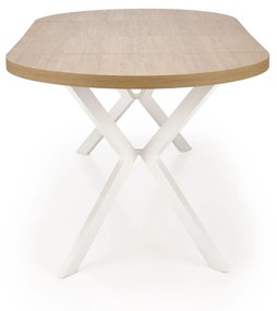 Masa extensibila Peroni stejar auriu/alb - L100-250 cm