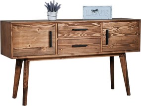 Consolă lemn masiv Timeless 2 Sertare 2 Uși Whisky, 138 × 38 × 80 cm