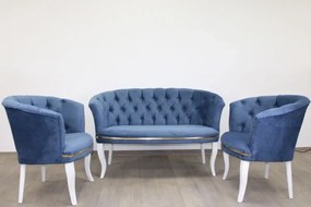 Set canapea Milano Relax 2+1, Homs textil albastru