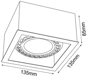 Brosline 1272 - Spot CAGE 1xGU10/18W/230V alb