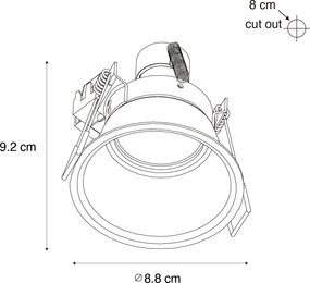 Spot încastrat inteligent alb IP44 incl. Wifi GU10 50mm - Dept